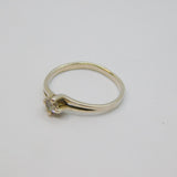 Sterling Silver Spinel Solitaire Engagement Band Ring Vintage c1970 Size P