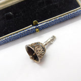 Sterling Silver Ornate Ringing Dinner Bell Charm Pendant Vintage c1970