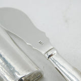Arts & Crafts Style Sterling Silver & Wooden Sugar & Butter Cutlery Vintage