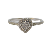 18ct White Gold & Brilliant Cut Diamond Heart Shaped Engagement Ring Vintage