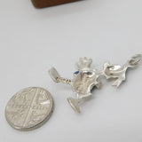 Sterling Silver Enamel Disney Donald Duck Charm Pendant Vintage c1970