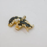Sterling Silver Cowrie Shell Carved Elephant Form Charm Pendant Vintage c1970s