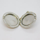 Sterling Silver Floral Pattern Round Locket Keepsake Charm Pendant Vintage c1970