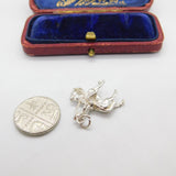 Sterling Silver Man on a Horse Charm Pendant Vintage c1970