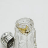 Victorian Sterling Silver Topped Cut Glass Scent Bottle Antique 1890 London AF