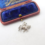 Sterling Silver Man on a Horse Charm Pendant Vintage c1970