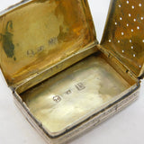 George IV Sterling Silver Floral Vinaigrette Antique 1825 Birmingham
