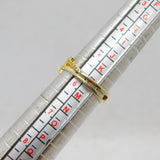 Gold On Sterling Silver Spinel Set Two Crosses Dress Ring Modern c1990 Size L
