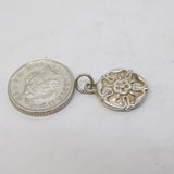 Sterling Silver Tudor Rose Charm Pendant Vintage c1970s