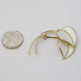 Marius Hammer Norwegian Sterling Silver White Enamel Floral Spray Brooch Vintage