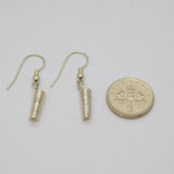 Pair of Sterling Silver Modernist Coil Form Hook Drop Earrings Modern c2000