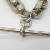 20th Century Sterling Silver Fancy Link Albert Watch Chain Antique c1920s