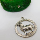 Sterling Silver Aries the Ram Zodiac Charm Pendant Vintage c1970