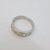 Sterling Silver 'SISTER' Inscribed Heart Pattern Ring Modern c2010 Size T 1/2