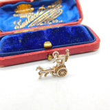 Sterling Silver Horse Drawn Traditional Carriage Charm Pendant Vintage c1970