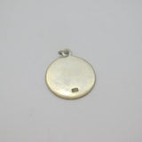 Sterling Silver Patterned St Christopher Travel Charm Pendant Vintage c1970s