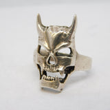 Chunky Sterling Silver Devil Form Bikers Ring Vintage c1990s