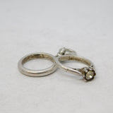 Sterling Silver Wedding & Engagement Ring Charm Pendant Vintage c1970