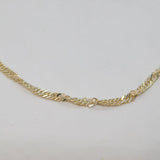 Sterling Silver Singapore Chain Necklace Modern c1990's