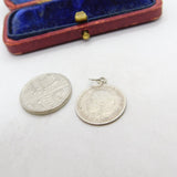 Sterling Silver King George V Threepence Coin Charm Pendant Antique 1920