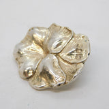 Art Nouveau Sterling Silver & Enamel Floral Button Antique 1900 London