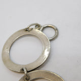 Sterling Silver Large Circle Panel Studio Bracelet Vintage c1970