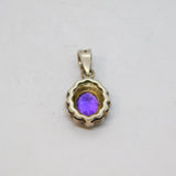 Sterling Silver Amethyst & Marcasite Art Deco Oval Drop Pendant Antique c1930s