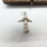 Sterling Silver Lady in a Dress Charm Pendant Vintage c1970
