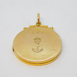 WW1 9ct Gold Back & Front Royal Navy Sweetheart Locket Antique c1915