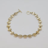 Sterling Silver Multi-Disc Circles Panel Form T-Bar Bracelet Contemporary c2000