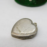 Sterling Silver Heart Locket Charm Pendant Vintage c1970