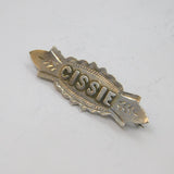 Victorian Sterling Silver 'Cissie' Patterned Christening Brooch Antique c1880's