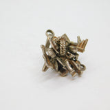 Sterling Silver Chinese 'Junk Man' Charm Or Pendant Vintage c1970s