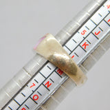 Sterling Silver Multi-Colour Shell Graduating Band Ring Modern c1990 Size L 1/2