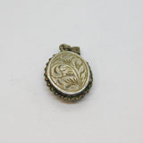 Sterling Silver Victorian Style Floral Design Double Locket Pendant Vintage 1981