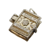 Sterling Silver Opening Holy Bible Charm Pendant Vintage c1970s