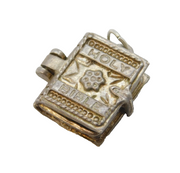 Sterling Silver Opening Holy Bible Charm Pendant Vintage c1970s