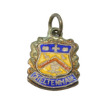 Sterling Silver Cheltenham Enamel Shield Souvenir Charm Pendant Vintage c1970