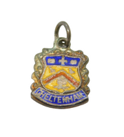 Sterling Silver Cheltenham Enamel Shield Souvenir Charm Pendant Vintage c1970