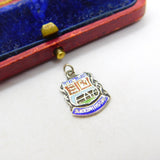 Sterling Silver and Enamel Gretna Green Shield Charm Pendant Vintage c1970