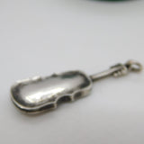 Sterling Silver Violin Form Drop Pendant Antique c1920 Art Deco