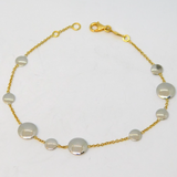 18ct White & Yellow Gold Moonscape Style Dress Bracelet Vintage c1990 Italian