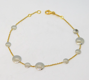 18ct White & Yellow Gold Moonscape Style Dress Bracelet Vintage c1990 Italian