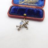 Sterling Silver Farmer with Baskets Charm Pendant Vintage c1970