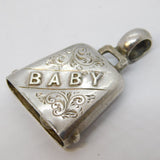 Victorian Sterling Silver Baby Bell Rattle Pendant Antique 1901 Birmingham
