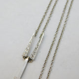 9ct White Gold & Doublet Opal Set Drop Pendant Necklace Vintage 1966 London