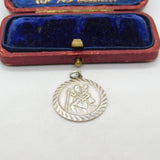 Sterling Silver Minimalistic St Christopher Charm Pendant Vintage c1970
