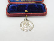 Sterling Silver Minimalistic St Christopher Charm Pendant Vintage c1970