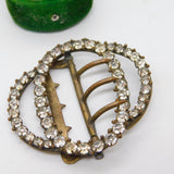 Victorian Cut Steel & Paste Set Buckle Antique c1880