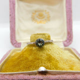 Sterling Silver Birthday Ring With Quartz Vintage c1970 Size M